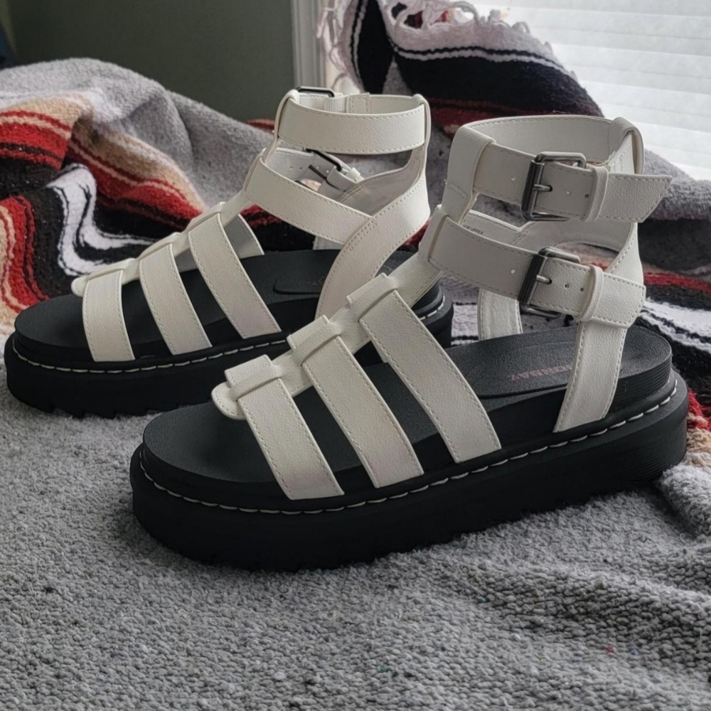 White & Platform Union Bay Sandals